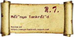 Mánya Tankréd névjegykártya